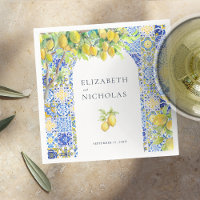 Amalfi Coast | Mediterranean Lemon Tiles Napkins