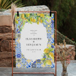 Amalfi Coast | Mediterranean Lemon Wedding Welcome Foam Board<br><div class="desc">Personalize this sign with the names of the bride and groom, the wedding date and any other custom wording. Background color can be personalized as well. Hills in the sunset, olive groves, lemon trees, and white wine. This palette brings gorgeous graphics, soft patterns, and florals of all types to life...</div>