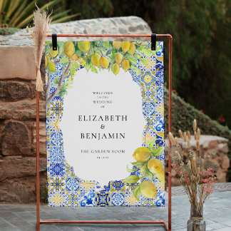 Amalfi Coast | Mediterranean Lemon Wedding Welcome Foam Board