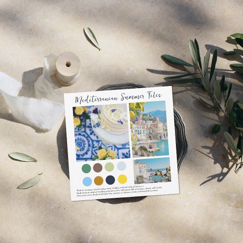 Amalfi Coast  Mediterranean Tiles Color Palette Invitation