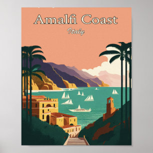 Amalfi Coast Minimalist Vintage Poster Art