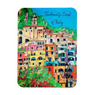 Amalfi Coast of Italy Colorful Contemporary Art Magnet
