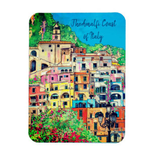 Amalfi Coast of Italy Colorful Contemporary Art Magnet