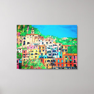 Amalfi Coast of Italy Contemporary Digital Art Canvas Print