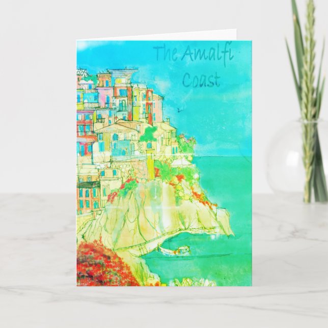 Amalfi Coast of Italy Greeting Card by artist (Front)