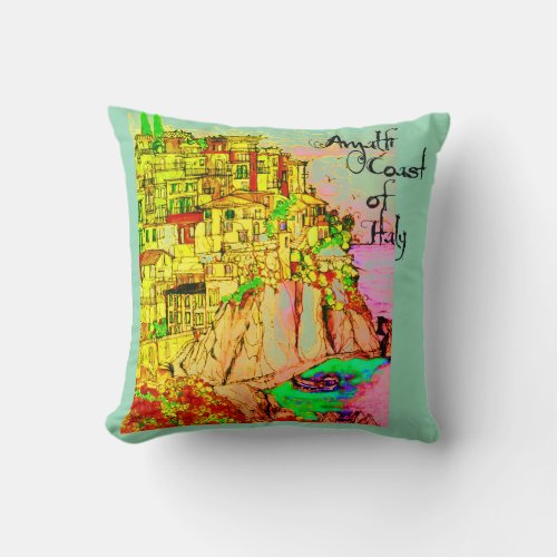 Amalfi Coast of Italy Throw Pillow by Artist