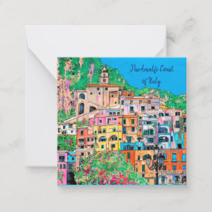 Amalfi Coast of Italy Traditional Digital Art Note Card