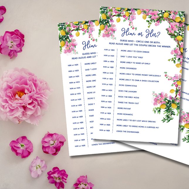 Amalfi Coast Pink Lemons Him or Her Game Flyer (Amalfi Coast Pink Lemons Him or Her Game Flyer)