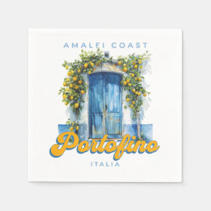 Amalfi Coast Portofino La Dolce Vita Italia Lemons Napkins