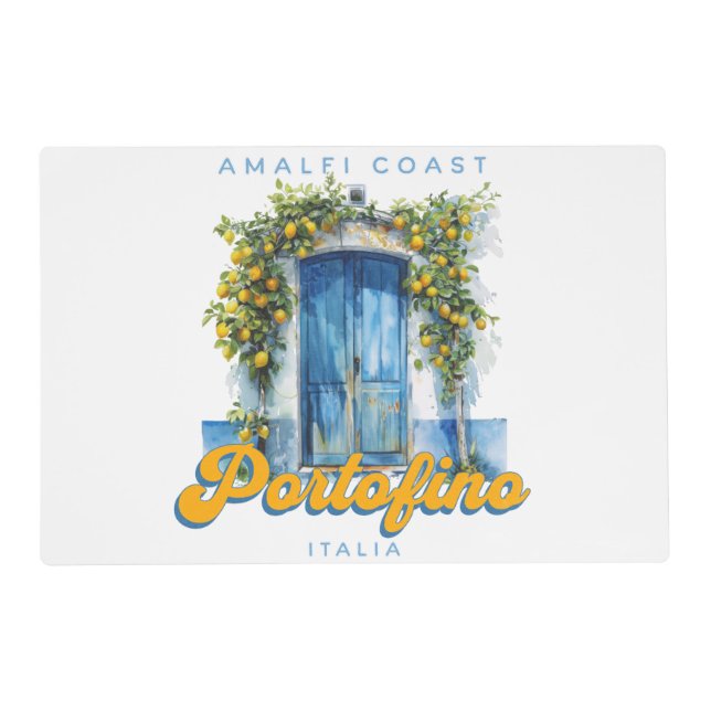 Amalfi Coast Portofino La Dolce Vita Italia Lemons Placemat (Front)