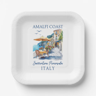 Amalfi Coast - Positano Italy Travel Paper Plates