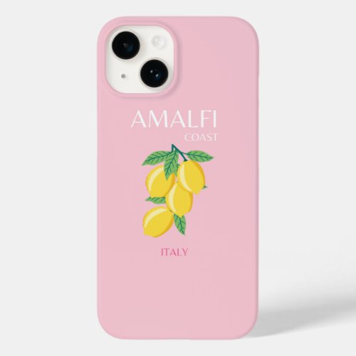 Amalfi Coast Preppy Art Pink Travel Case_Mate iPhone 14 Case