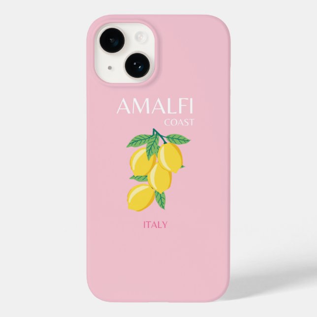Amalfi Coast, Preppy Art, Pink, Travel Case-Mate iPhone Case (Back)