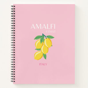 Amalfi Coast, Preppy Art, Pink, Travel Notebook