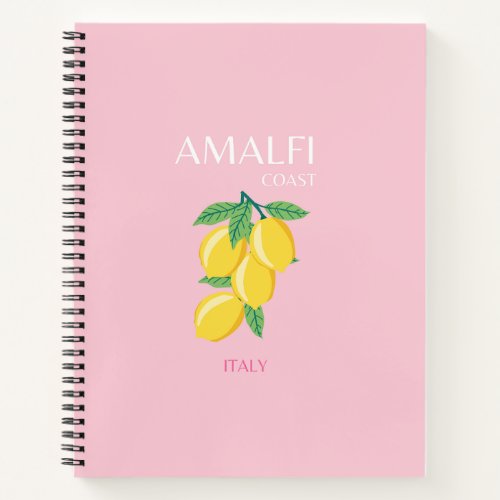 Amalfi Coast Preppy Art Pink Travel Notebook