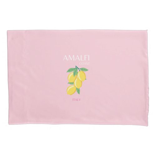 Amalfi Coast Preppy Art Pink Travel Pillow Case