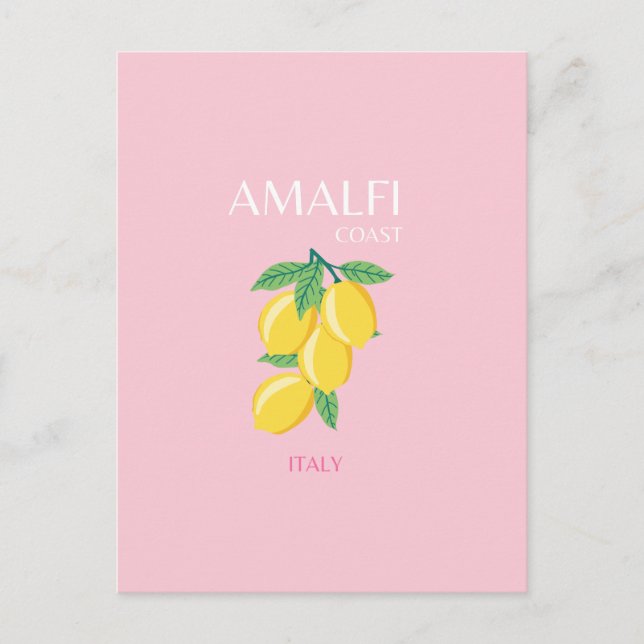 Amalfi Coast, Preppy Room, Pink Holiday Postcard (Front)