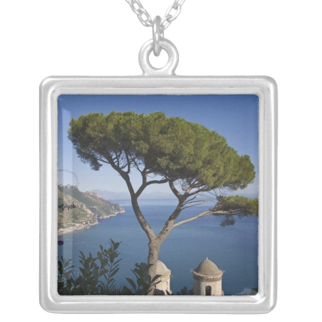 Amalfi coast, Ravello, Campania, Italy Silver Plated Necklace (Front)
