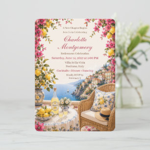 Amalfi Coast Retirement Party Mediterranean Invitation