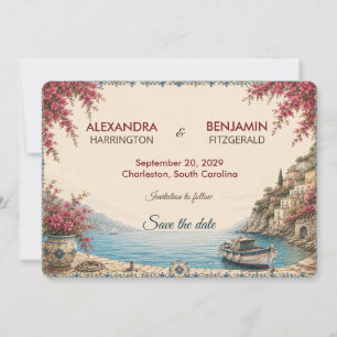 Amalfi Coast Romantic Mediterranean Coastal Save The Date