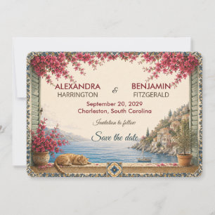 Amalfi Coast Romantic Mediterranean Coastal Save The Date