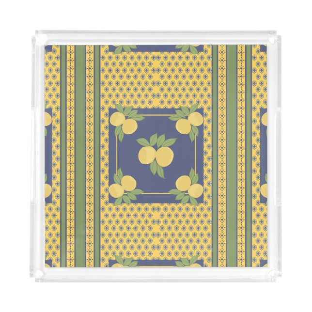 Amalfi Coast Sorrento Lemons Acrylic Tray (Front)