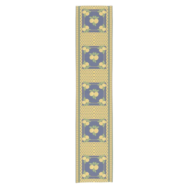 Amalfi Coast Sorrento Lemons Short Table Runner (Front)