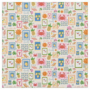 Amalfi Coast Summer Mediterranean Pattern  Fabric