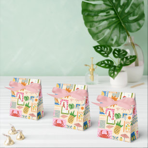 Amalfi Coast Summer Mediterranean Pattern Favor Boxes