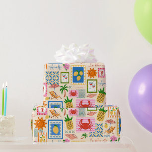 Amalfi Coast Summer Mediterranean Pattern Wrapping Paper