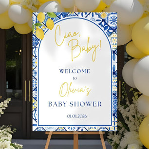 Amalfi Coast Theme Baby Shower Welcome Sign 