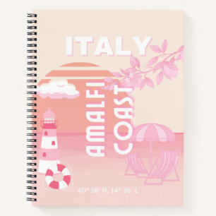 Amalfi Coast, Travel Art, Preppy Travel, Pastel Notebook