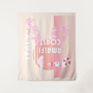 Amalfi Coast, Travel Art, Preppy Travel, Pastel Tapestry
