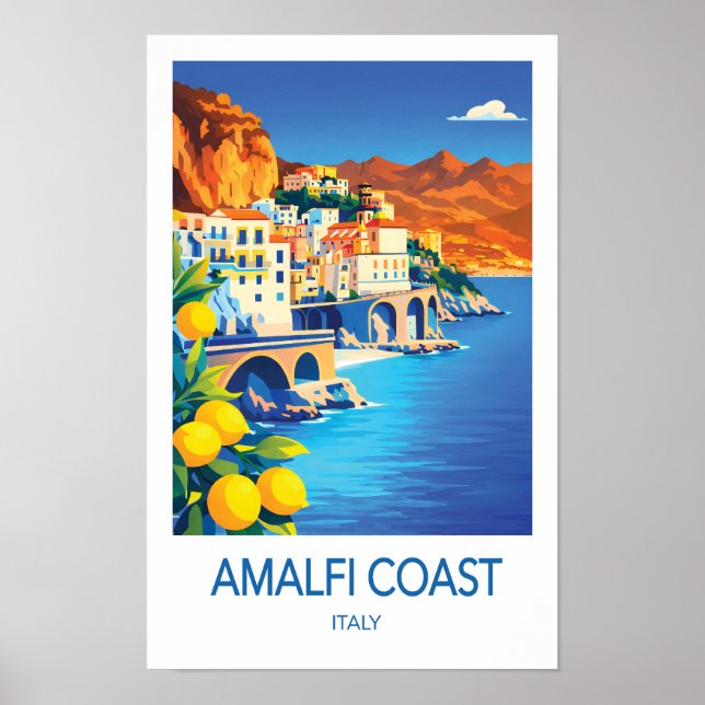 Amalfi Coast Travel Poster (Front)
