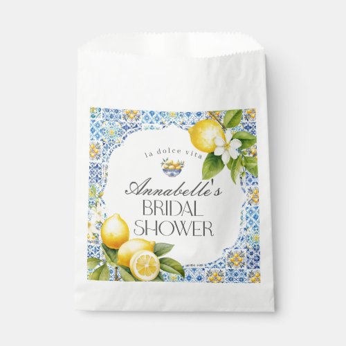 Amalfi Coast Tuscan Bridal Shower Dessert Favor Bag