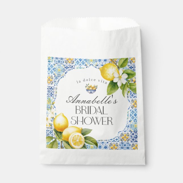 Amalfi Coast Tuscan Bridal Shower Dessert Favor Bag (Front)
