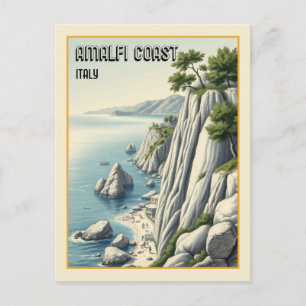 Amalfi Coast Vintage Italy Travel Postcard