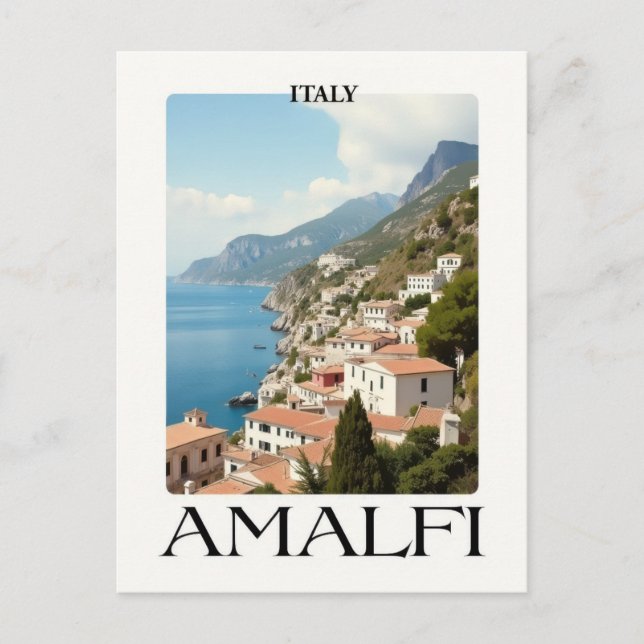 Amalfi Coast Vintage Italy Travel Postcard (Front)