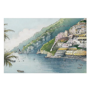 Amalfi Coast Watercolor Art Print