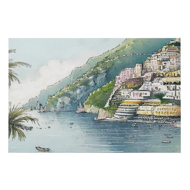 Amalfi Coast Watercolor Art Print (Front)