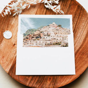 AMALFI COAST Watercolor Skyline Destination Travel Envelope Liner