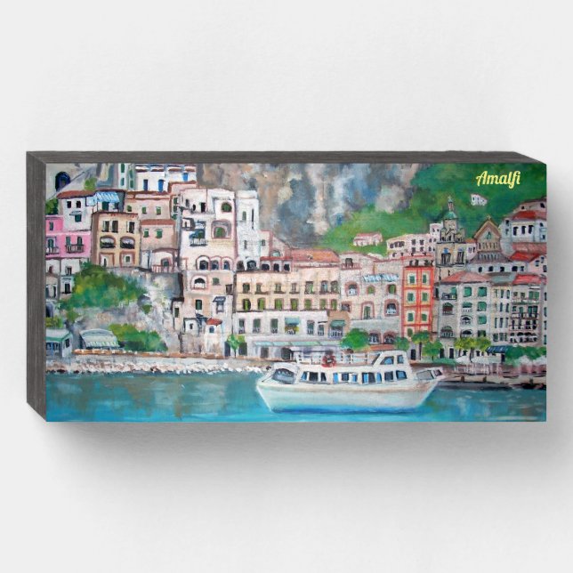 Amalfi Coast - Wood Box Sign (Front Horizontal)