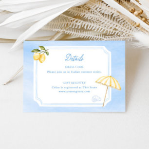 Amalfi Dolce Vita Bridal Shower Details Enclosure Card