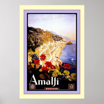 Amalfi ~ Italia ~ Vintage Italian Travel Poster by VintageFactory at Zazzle