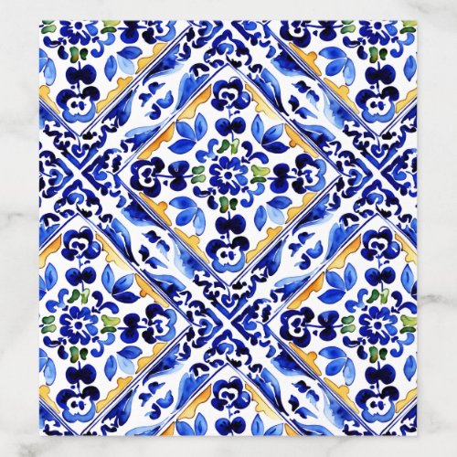 Amalfi Italian blue tile lemons wedding Envelope Liner