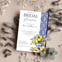 Amalfi Italian blue tiles lemons bridal shower