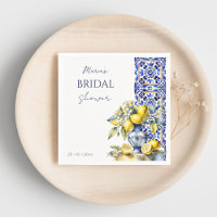 Amalfi Italian blue tiles lemons bridal template