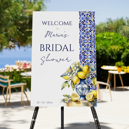 Amalfi Italian blue tiles lemons bridal welcome Foam Board