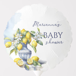 Amalfi Italian blue vase lemon baby shower printed Balloon