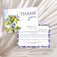 Amalfi Italian blue vase lemons baby shower